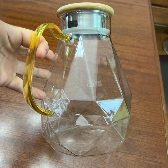 DUJUST Black Smoked Diamond Glass Water Tea Pitcher carafe with Lid 68 oz - Picture 16 of 16